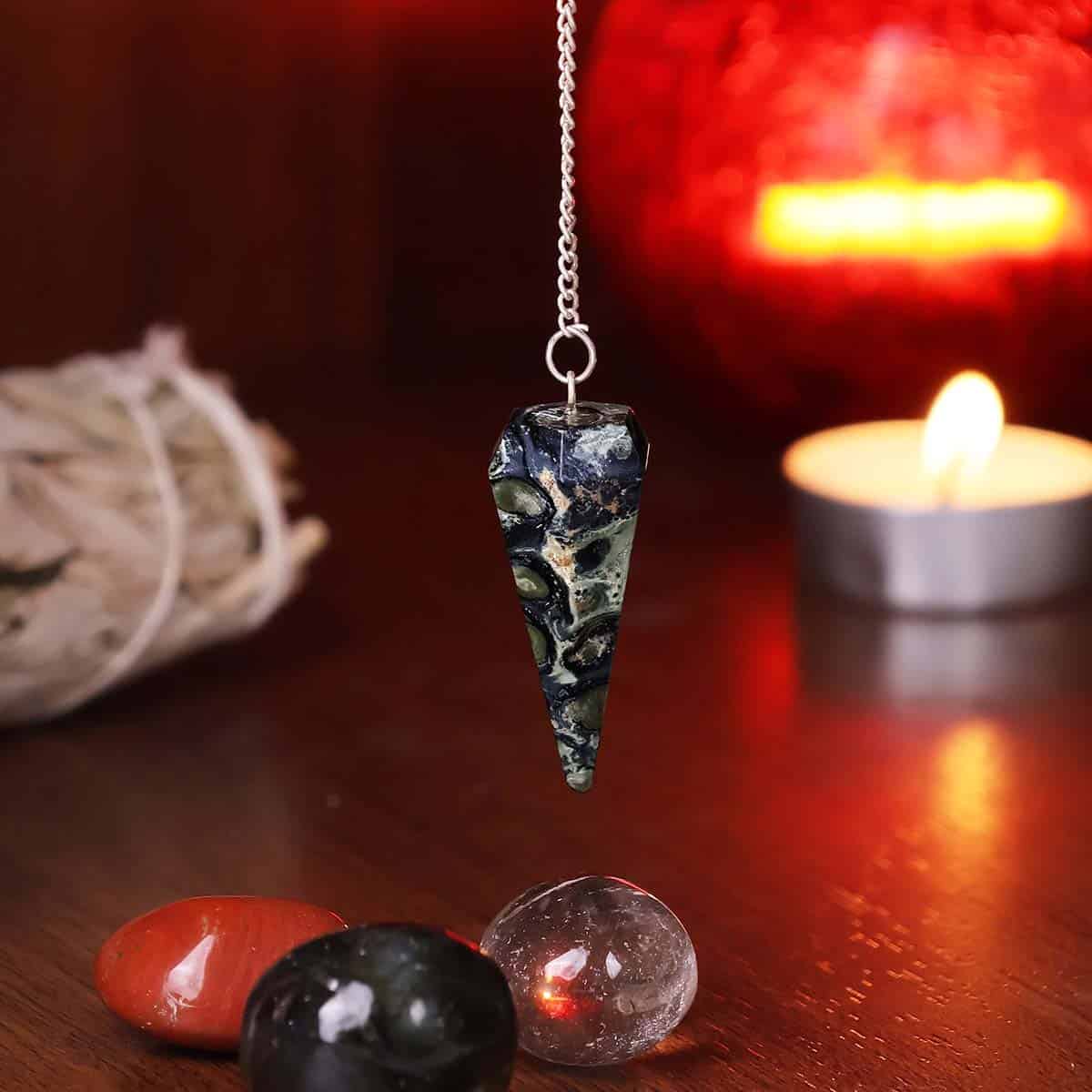 Kambaba Jasper Pendulum — Deep Grounding, Ancestral Wisdom & Earth Energy Divination Tool