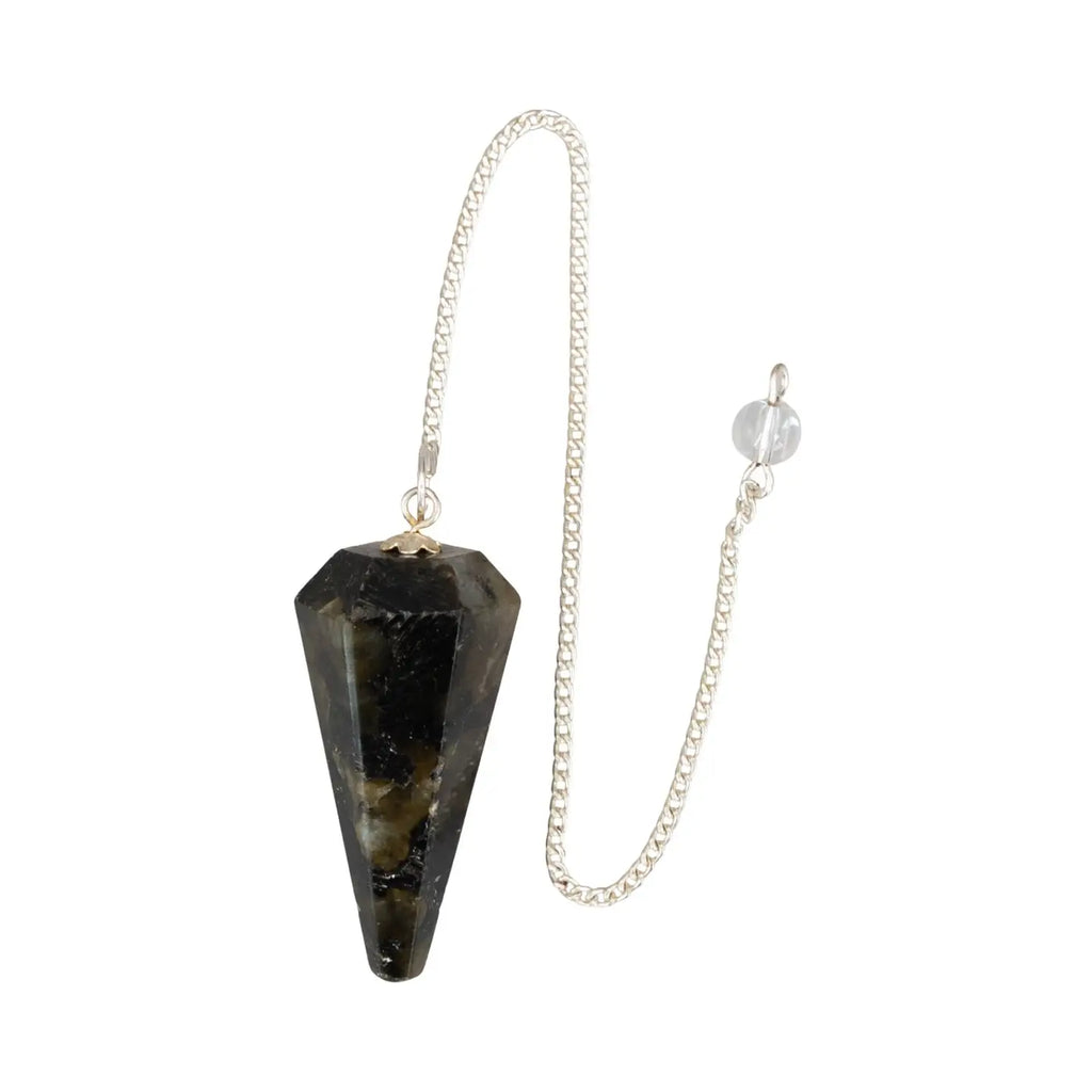 Labradorite Faceted Pendulum — Divination Tool for Intuition, Protection & Spiritual Insight