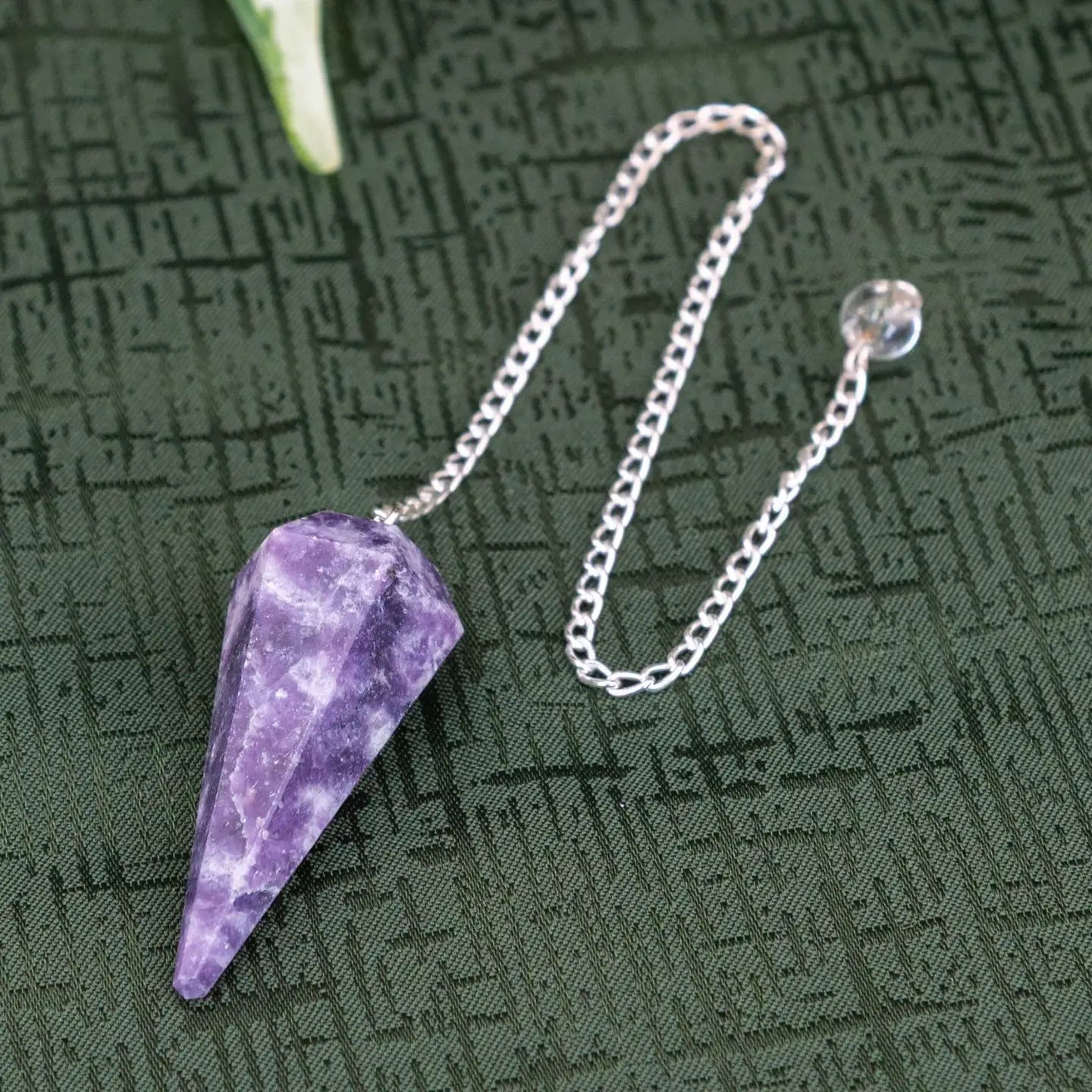 Lepidolite Faceted Pendulum — Divination Tool for Emotional Balance, Calm & Intuitive Support