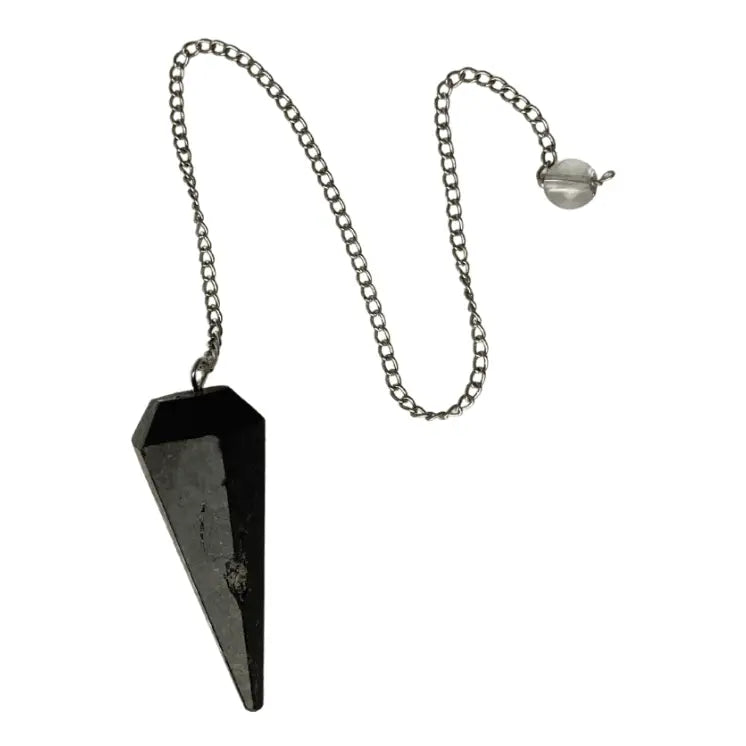 Nuummite Faceted Pendulum — Divination Tool for Shadow Work, Protection & Deep Intuition