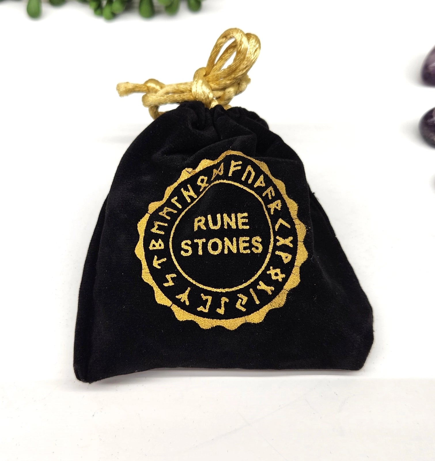 Chevron Amethyst Rune Stone Set — Intuition, Clarity & Spiritual Guidance Divination Tools