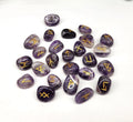 Chevron Amethyst Rune Stone Set — Intuition, Clarity & Spiritual Guidance Divination Tools
