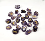 Chevron Amethyst Rune Stone Set — Intuition, Clarity & Spiritual Guidance Divination Tools