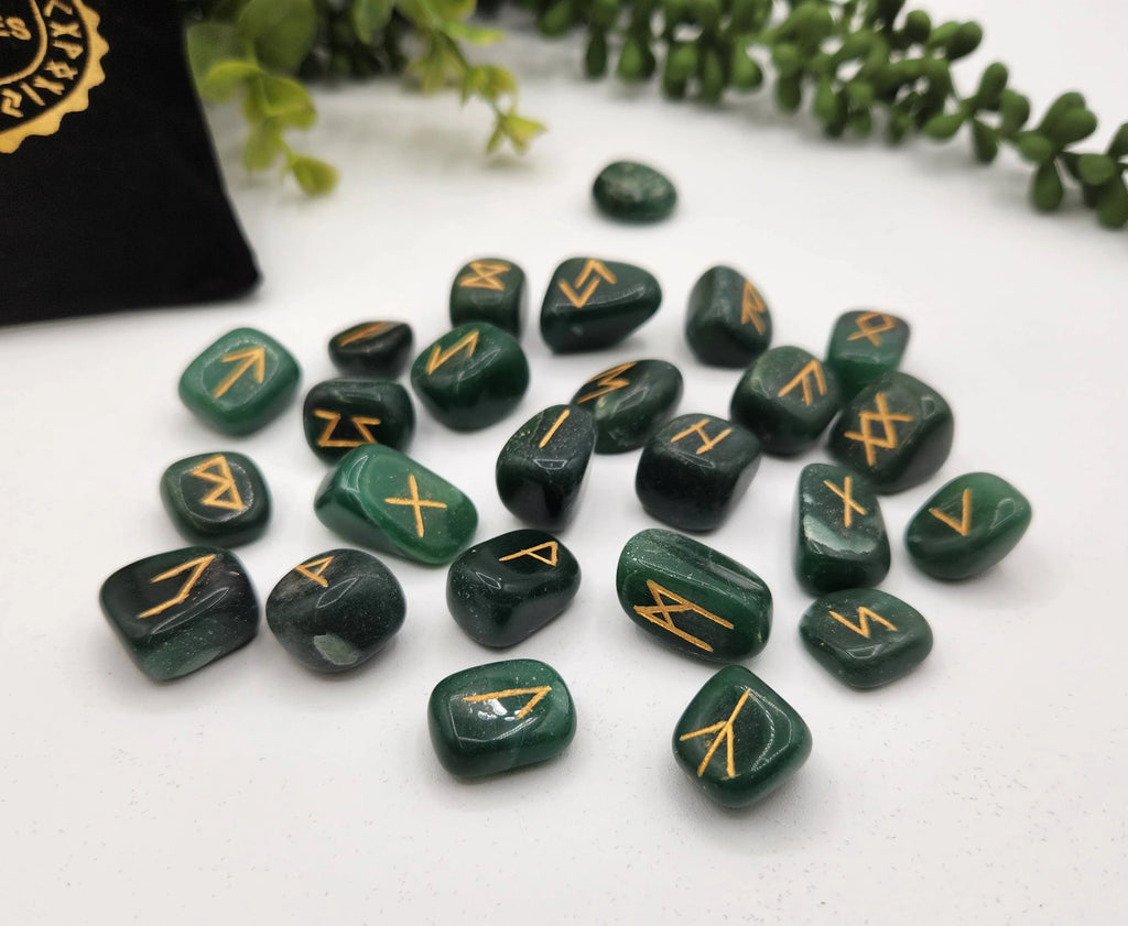 Jade Rune Stone Set — Harmony, Wisdom & Heart-Centered Divination Tools