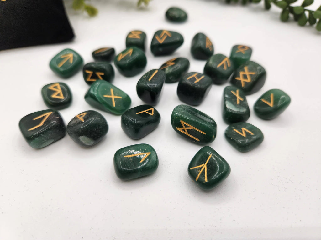 Jade Rune Stone Set — Harmony, Wisdom & Heart-Centered Divination Tools