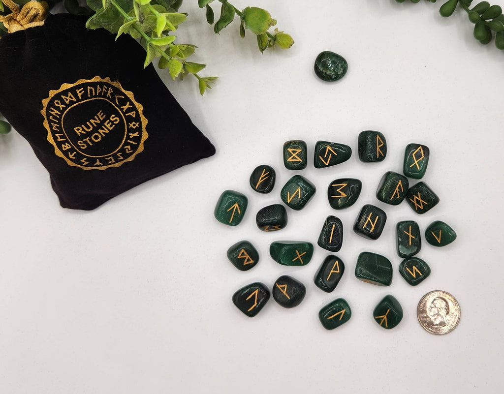 Jade Rune Stone Set — Harmony, Wisdom & Heart-Centered Divination Tools
