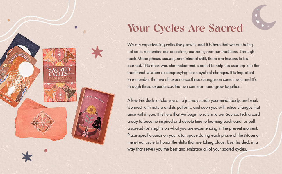 The Sacred Cycles Oracle 50-Card Deck and Guidebook