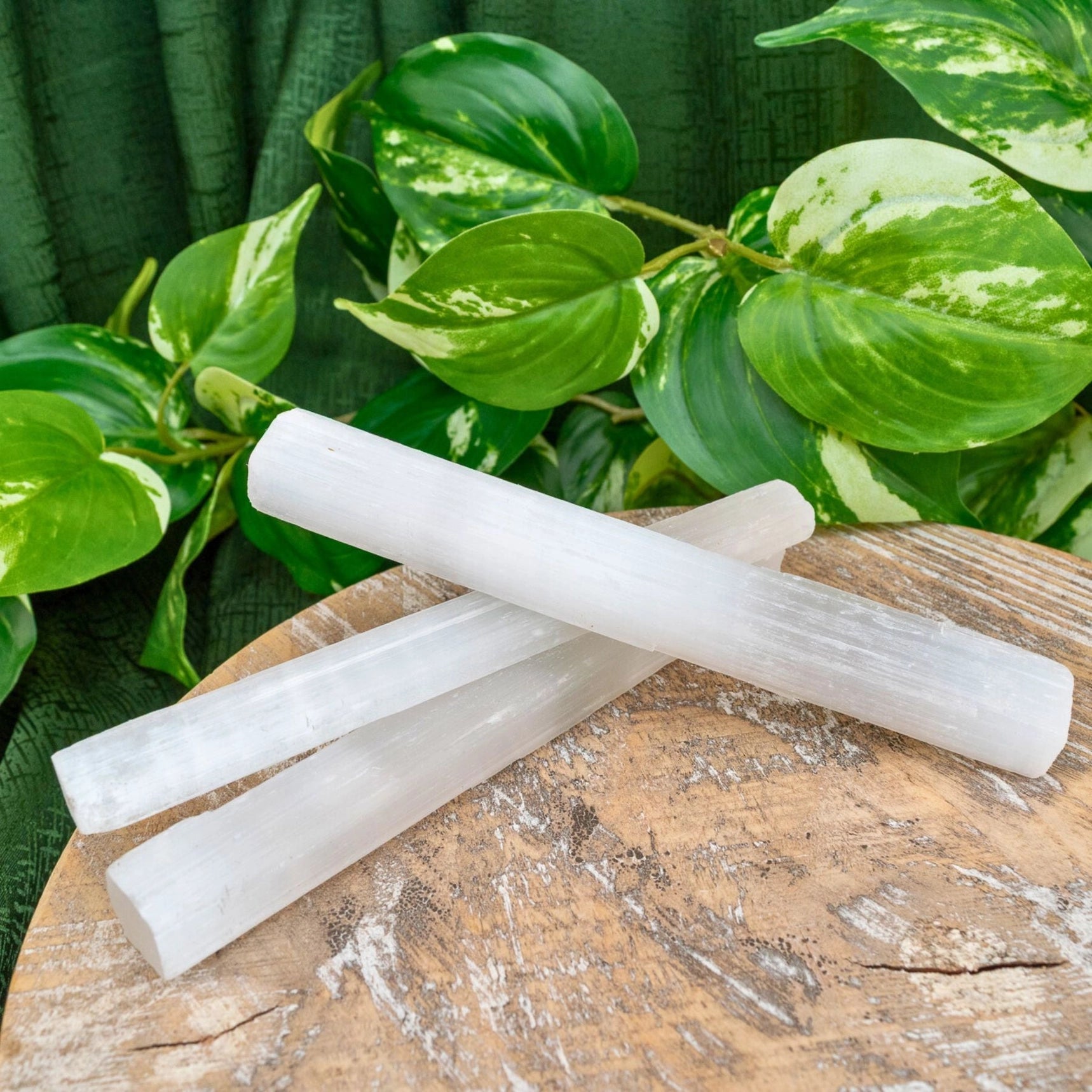 Raw Selenite Wand — Energy Cleansing & Spiritual Clarity Crystal (6”)