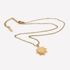 Solar Radiance Sun Charm Necklace—18K Gold Plated Stainless Steel Celestial Sun Pendant Necklace