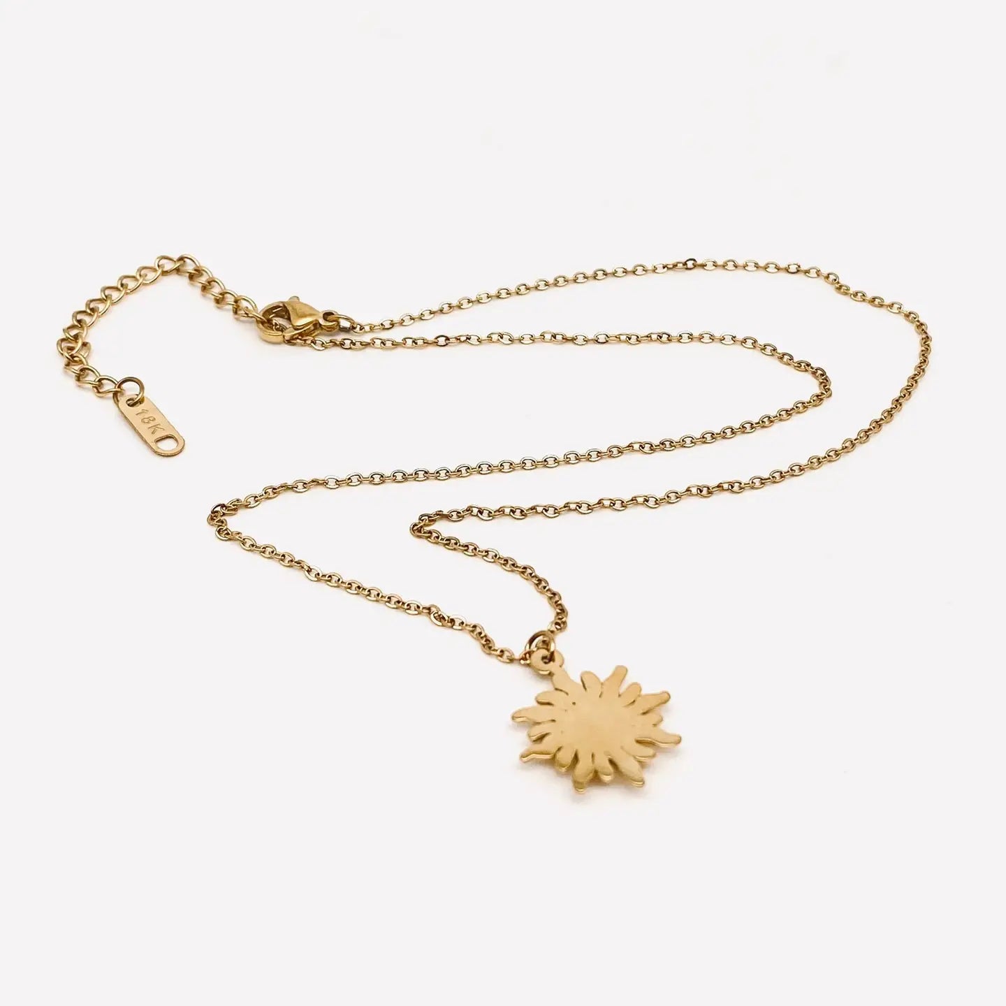 Solar Radiance Sun Charm Necklace—18K Gold Plated Stainless Steel Celestial Sun Pendant Necklace