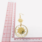 Golden Sun Goddess Pendant Earrings—Bohemian Celestial Sun Statement Earrings