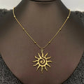 Vortex Sun Charm Necklace—18K Gold Plated Stainless Steel Celestial Sun Pendant Necklace