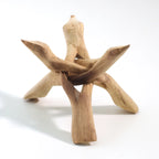 Natural Rosewood Wood Tripod Stand — 6” Smoke Cleansing Holder (Fits 5–7” Abalone Shells)