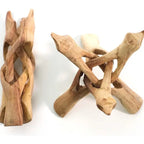 Natural Rosewood Wood Tripod Stand — 6” Smoke Cleansing Holder (Fits 5–7” Abalone Shells)